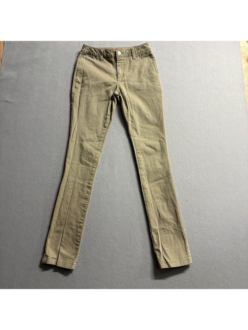 Dickies Girl Chino Pants Womens 0/24 Khaki Beige Stretch Slim Straight Workwear